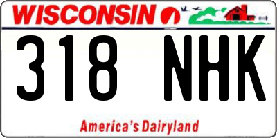 WI license plate 318NHK
