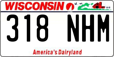 WI license plate 318NHM