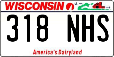 WI license plate 318NHS