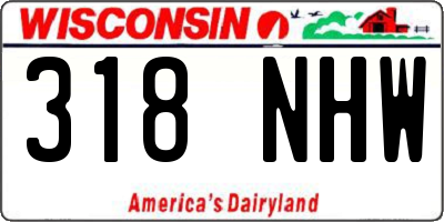 WI license plate 318NHW