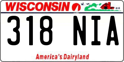 WI license plate 318NIA