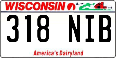 WI license plate 318NIB