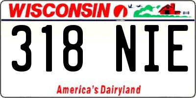 WI license plate 318NIE
