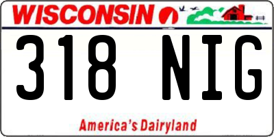 WI license plate 318NIG
