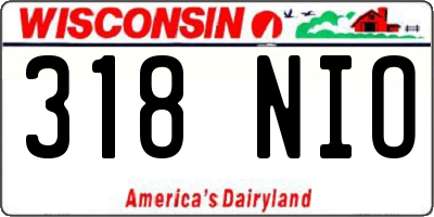 WI license plate 318NIO