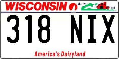 WI license plate 318NIX