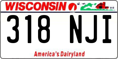 WI license plate 318NJI