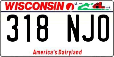 WI license plate 318NJO