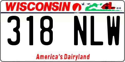 WI license plate 318NLW