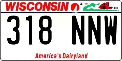 WI license plate 318NNW