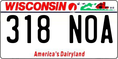 WI license plate 318NOA