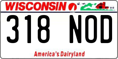 WI license plate 318NOD