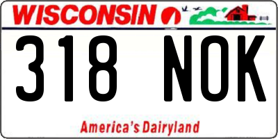 WI license plate 318NOK