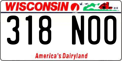 WI license plate 318NOO
