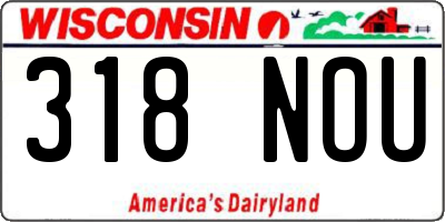 WI license plate 318NOU