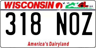WI license plate 318NOZ