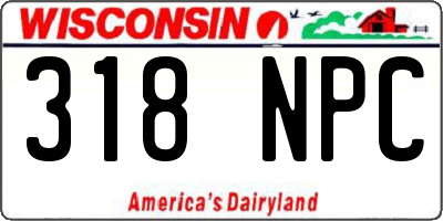 WI license plate 318NPC