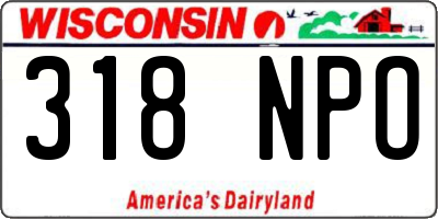 WI license plate 318NPO