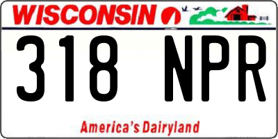 WI license plate 318NPR