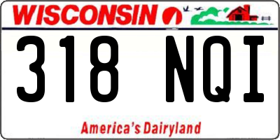 WI license plate 318NQI