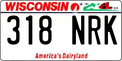 WI license plate 318NRK