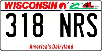 WI license plate 318NRS