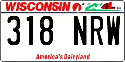 WI license plate 318NRW