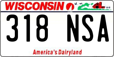 WI license plate 318NSA