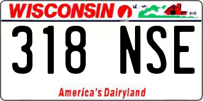 WI license plate 318NSE
