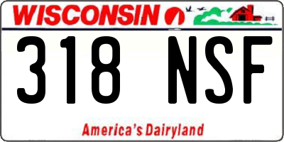 WI license plate 318NSF