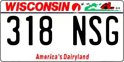 WI license plate 318NSG