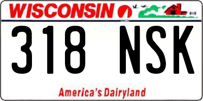WI license plate 318NSK