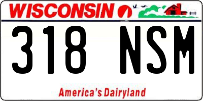 WI license plate 318NSM