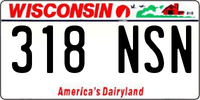 WI license plate 318NSN