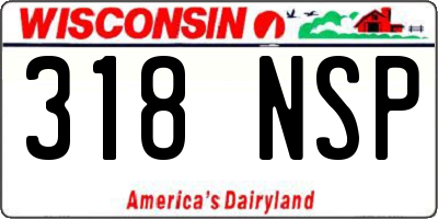 WI license plate 318NSP