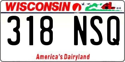 WI license plate 318NSQ