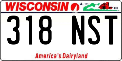 WI license plate 318NST
