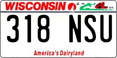 WI license plate 318NSU
