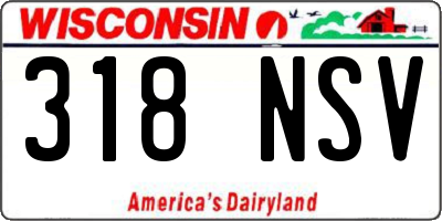 WI license plate 318NSV