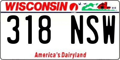 WI license plate 318NSW