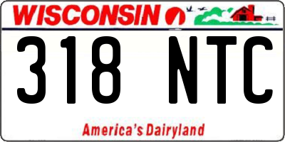 WI license plate 318NTC