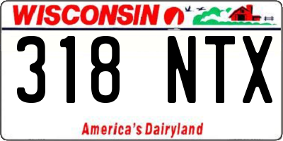 WI license plate 318NTX