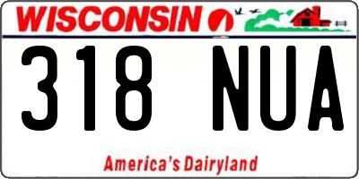WI license plate 318NUA