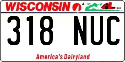 WI license plate 318NUC