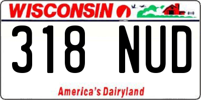 WI license plate 318NUD