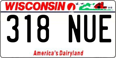 WI license plate 318NUE
