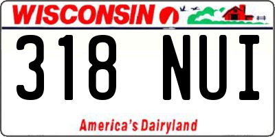 WI license plate 318NUI