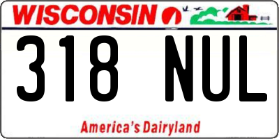 WI license plate 318NUL