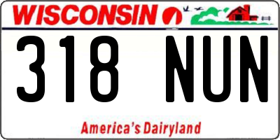 WI license plate 318NUN