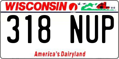 WI license plate 318NUP
